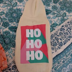 NWOT Festive Cream And Sequin Holiday Doggie Sweatshirt Hoodie Size Medium